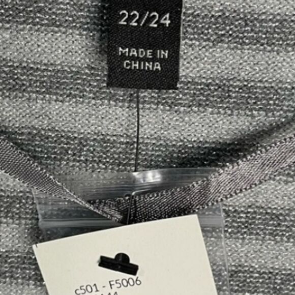 Lane Bryant Plus Size Women's New Silver Stripped & Gray Cardigan Sweater. - Picture 5 of 9
